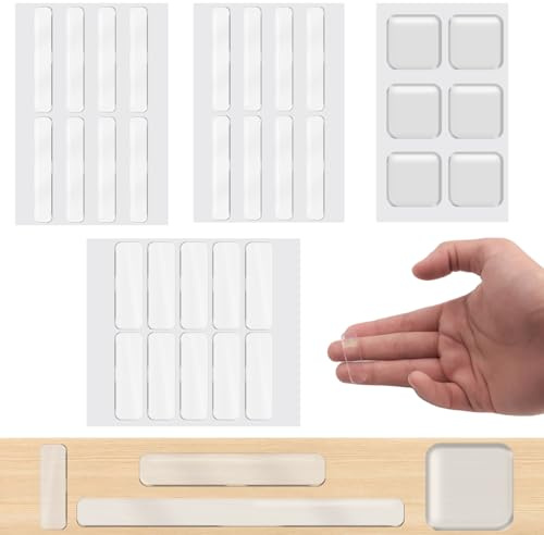40Pcs Butée de Protection en Caoutchouc Absorbant Les Chocs Set, Tampon Élastique en Silicone Transparente Antibruit, Pare-Chocs de Meuble Autocollant pour Tiroirs Armoires Surfaces Vitrées