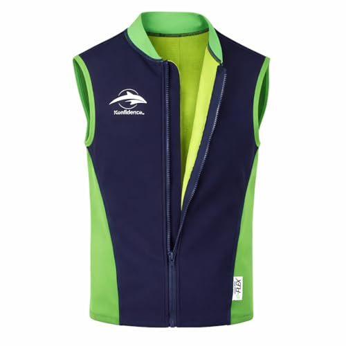 Konfidence Warma Kids Wetsuit Top - UV Protection Rash Vest Made from e-Flex Material with Recycled Plastic