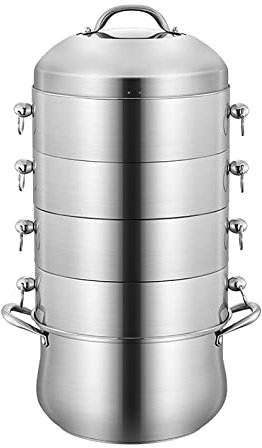 AYCDL Pentola per Cottura a Vapore, pentola per zuppa, Acciaio Inossidabile, Fondo in Composito a 3 Strati, Riso al Vapore, Pesce, zuppa di Pollo bollita/32 cm,28Cm