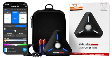 Datacolor LightColor Meter - Luxmètre Bluetooth pour photo, vidéo et cinéma - Mesure lumière et température de couleur - Transmission des données en temps réel - Portable, compact, résistant aux chocs