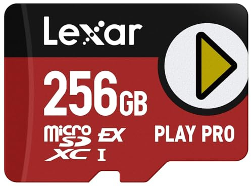 Lexar Tarjeta Play Pro microSDXC Express de 256 GB, UHS-I, C10, U3, V30, A2, Full-HD, Video 4K, hasta 900 MB/s de Lectura, para Nintendo Switch 2, ASUS ROG Ally, Steam Deck, Dispositivos de Juego