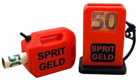R-Satz Shop Fuel Money Gift Packaging - 3D Tank Column & Canister - Creative Gift Idea for Tank Vouchers, Driving Licence, Car, Friends or Birthday (Fuel Set)
