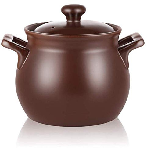 Pentola in Ceramica per Cucinare, casseruola in Terracotta, pentola per stufati in Terracotta, Cottura a Secco, Antiaderente, Facile da Pulire, nutriente e Deliziosa - capacità 3L