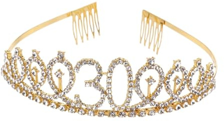 Healeved Couronne Anniversaire Bandoulière Peigne à Cheveux Couronne Décoration Anniversaire Costume De Fête