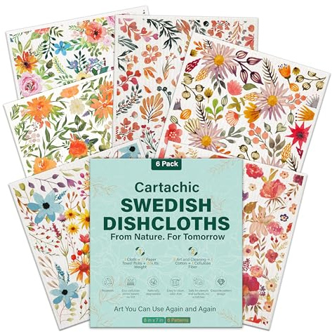 Swedish Dishcloths for Kitchen, 6 Pack Reusable Kitchen Dish Rags Washable, Cleaning Washcloths Dishcloths for Washing Dishes