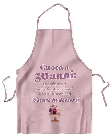 KAÏDENSÏ Delantal de cocina divertido – Regalo cumpleaños mujer – Gadget regalos divertidos, Rosa_30 Años, 60x70 cm
