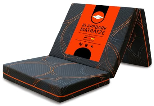 MaxxGoods Klappmatratze 3-teilige Faltmatratze 90x190x10 cm - Faltbare Gästematratze mit Komfort-Schaumstoff, klappbar & platzsparend Matratze - waschbarer Bezug - Reisebett für Erwachsene & Kinder