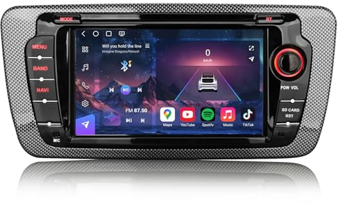 Erisin 8-Core 8GB+128GB Android 14 Autoradio GPS Navigatore per Seat Ibiza 2009-2013, 7 pollici Schermo IPS Wireless CarPlay Android Auto Bluetooth 5.1 WiFi 4G DSP DAB+ OBD2 FM RDS USB Canbus
