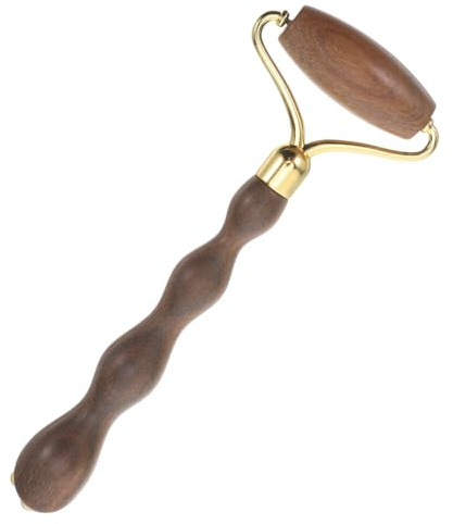 Beavorty Holz Gua Sha Gesichtsroller mit Sandelholz und Schafhorn für Anti Aging Pflege und Entspannung zu Hause