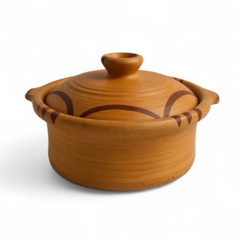 Marokkanische Berber-Tajine aus Terrakotta, 27 x 24,5 x 16 cm, traditioneller handgefertigter Topf, 2300 g