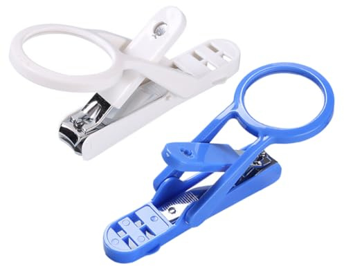 MOTHNUR Pet Nail Clippers with Magnifying Glass Portable Nail Cutter for Small Pets Non-Slip Grip Spring Release Handle for Hamsters Hedgehogs Guinea Pigs and Rabbits 2 Pack