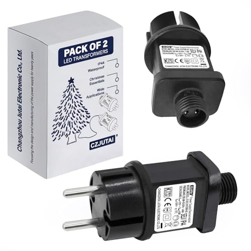 Transformador LED CZJUTAI JT-DC31V15W IP44 Alimentation pour éclairage de Noël – Prise européenne, Socle à vis, DC31V15W [E5T5] (2 unidades)