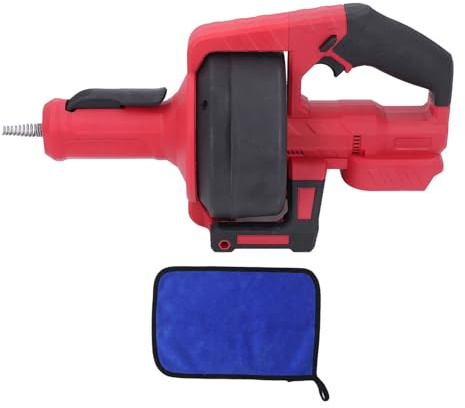 DL21VS Coclea di Drenaggio Elettrica Senza Fili, Strumento di Drenaggio a Serpente per Impianti Idraulici con Alimentazione Automatica, Depilazione Elettrica per Tubi da 3/4 - 2 (Rossa)