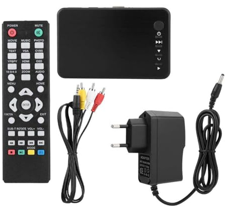 Voyoo Reproductor Multimedia HDMI 4K Ultra HD 1080P – Soporta MKV/RM, MMC USB Drive & SD Card con Mando a Distancia y Adaptador (Reproductor AR HD)