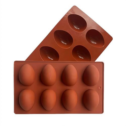 2Pcs Silicone Egg Molds, 8-Cavity Easter Egg Silicone Molds for Chocolate, Easter Chocolate Mold for EasterDecorations