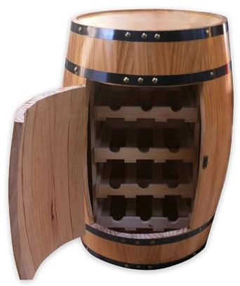 Weinschrank aus Holz mit Tür, Fass-Design, Aufbewahrungsregal für Bar, Zuhause, Restaurant, Dekor und Organizer