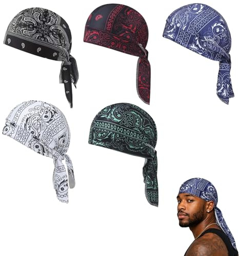 5 Stück Kühlendes Kopftuch, Atmungsaktiv Bandana für Herren & Damen, Kühlende Kopfbedeckung, Elastisch & atmungsaktiv – Passt auf die meisten Kopfgrößen für Radfahren Laufen