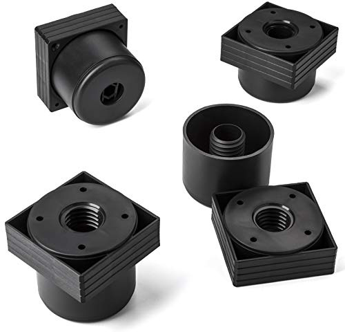 SOTECH 8er Set Möbelfüße Sockelfüße Hotel eckig Höhe verstellbar 45-55 mm