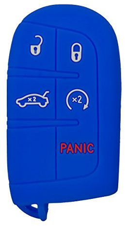 Coolbestda Rubber 5buttons Key Fob Cover Case Keyless Protector Skin Jacket Holder for 2018 2019 2020 2021 Jeep Grand Cherokee Compass Dodge Challenger Charger Dart Durango Journey Chrysler 300 200