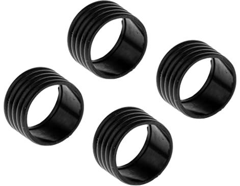 Sharplace 4pcs Profi Finishing Rings Abschlußgummi Abschlußringe für Griffband, Schwarz