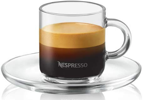Nespresso Vertuo Espresso Set 2 Glasses 2 Saucers 2 Spoons