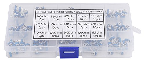 150 stücke Widerstand Sortiment 100ohm-1Mohm Blau ß Vertikale PCB Preset Variabler Trimmer Potentiometer