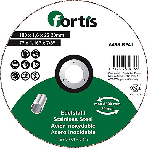 Fortis Disque à tronçonner en acier inoxydable 180 x 1,6 mm