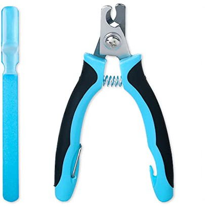 Myuilor Nagelknipser für Hunde und Katzen, mit Schnellsensor, rasiermesserscharfe Klingen, Sicherheitsvorrichtung gegen Überschneiden, Nagelfeile, professionelle und sichere Fellpflege zu Hause