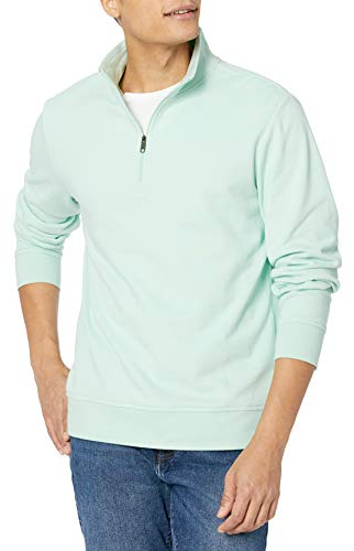 Amazon Essentials Men's Lätt tröja i fransk frotté med dragkedja, Mintgrön, XL