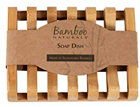Bamboo Naturals Bar Soap Dish for Sink or Shower, Odor Resistant Tray, Sustainable Bamboo Wood Holder, Great for Bathrooms and Kitchens