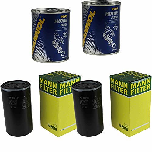 QR-Parts Set 85708102 W 8018 9900 2x Original MANN Ölfilter + SCT Motor Flush Motorspülung