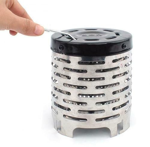 NEW Portable Bivvy Heater Carp Fishing Mini Bivvy Gas Stove Warmer Bank Life, Black, Silver
