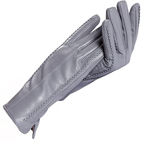 Weiß Leder Damen Handschuhe Leder Baumwolle Futter Warm Mode Lederhandschuhe Lederhandschuhe Warm Winter