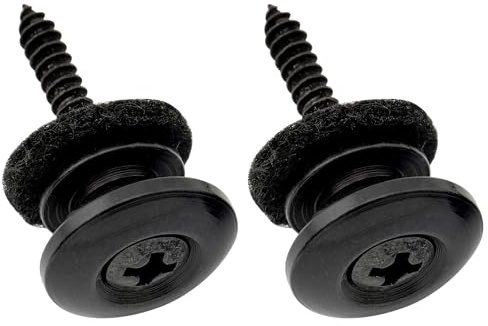 Musiclily Pro 14mm G-Typ Gitarren Gurtknöpfe Gurtpins Schwarz 2er Set | Stahl ,für E-Gitarre Akustikgitarre Konzertgitarre Ukulele