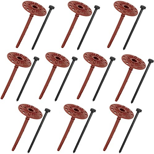 AERZETIX - C65193 - Satz von 10 Isolierdübeln 8x120 mm + 10 schlagnägel Ø5x120 mm - aus nylon - ziegelstein hohl material vollmauerwerk polystyrol platten mineralwolle dübel