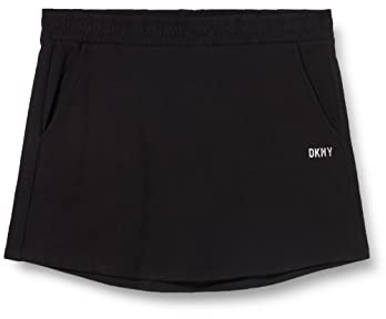 DKNY Minikjol med metallisk logotyp för kvinnor, svart/silver, L, svart/silver, L