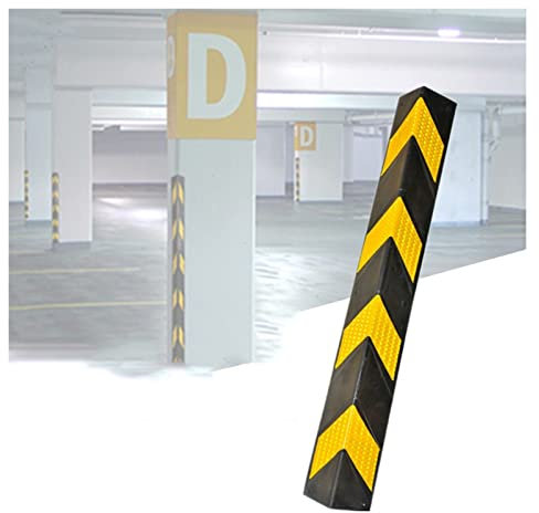 XPLKQXE Protector Columnas Garaje, Goma Protector De Pared Protector De Esquinas para Aparcamiento Protección Coche Esquina Poste De Barandilla (Color : Black+Yellow, Tamaño : 2pcs)
