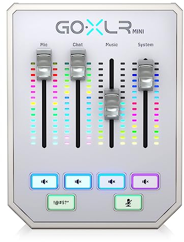 TC Helicon GoXLR MINI-WH Online Broadcast Mixer with USB/Audio Interface and Midas Preamp | All-in-One Audio Interface for Streamers & Creators | Supports Windows 7, 8, 10 & 11 | White