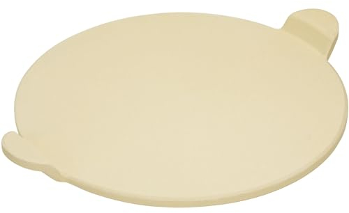TAILGRILLER Pierre à pizza ronde en cordiérite de 38,1 cm avec poignée pour fours et grills, pierre à pizza pour faire des pizzas croustillantes, du pain, des biscuits et plus encore