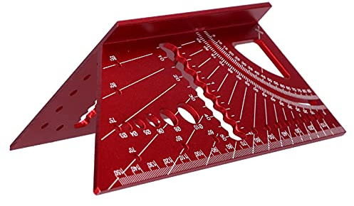 Joyzan Goniometro per la Lavorazione del Legno, Righello di Misurazione Multiangolo 3D Righelli Triangolare in Alluminio da 45 a 90 Gradi Strumento Multiuso Layout Falegname Conciatetti Ingegnere