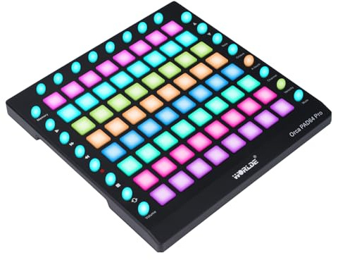 MIDI-Controller, WORLDE Elektronisches Soundpad 64-Tasten-Disc-Instrument Midi-Tastatur Elektronisches Schwarz Soundpad