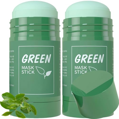 OunTechGlory 2PCS Green Tea Deep Cleanse Mask Stick, Deep Cleansing & Blackhead Remover, Green Tea Face Mask Stick, Moisturizes & Purifies Skin for Men & Women, Deep Cleansing Facial Pores for Skin