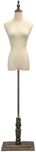 SHANYAYALI Weibliche Schaufensterpuppe Torso Körperkleid Form mit Holzständer für Kleidung Kleid Schmuck (Braun, S)