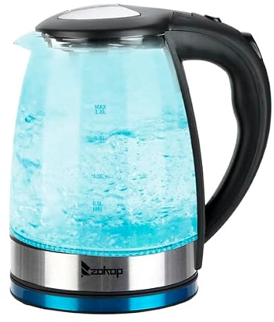 PREMIUM HD-1861-A 1.8L Electric Glass Kettle | 2000W Fast Boiling | Cordless, BPA-Free, Auto Shut-Off, LED Indicator – UK Plug
