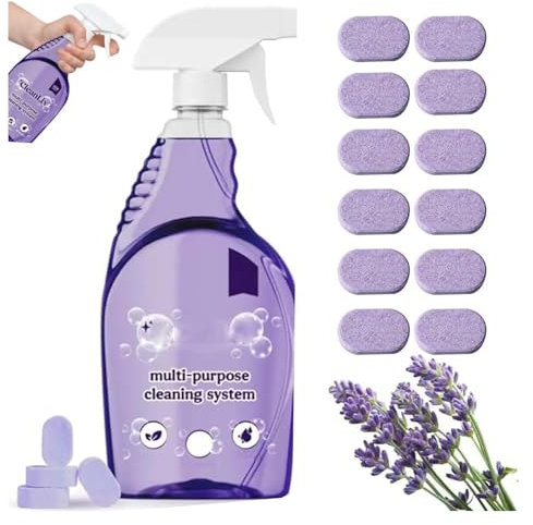 Drclean Spray Backofenreiniger, Dr. Clean Sprühreiniger für Backöfen, Allzweckreiniger für Zuhause, Küche, Bad, Mehrzweck-Reiniger mit konzentrierten Reinigungstabletten (1 Flasche + 12 Stück)