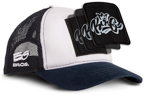 EG BROS Trucker Cap Kinder – Mit austauschbarem Logo für individuelle Styles – Personalisierbare Mesh-Cap für Jungen, Mädchen & Teenager – Größenverstellbar, atmungsaktiv & ideal für Sommer & Freizeit