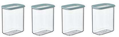 Mepal 4-teiliges Set Vorratsdosen mit Deckel - Lebensmittelbehälter Rechteckige - Küchenorganizer aus Kunststoff - Vorratsbehälter Luftdicht - 4 x 1500 ml - Nordic Green
