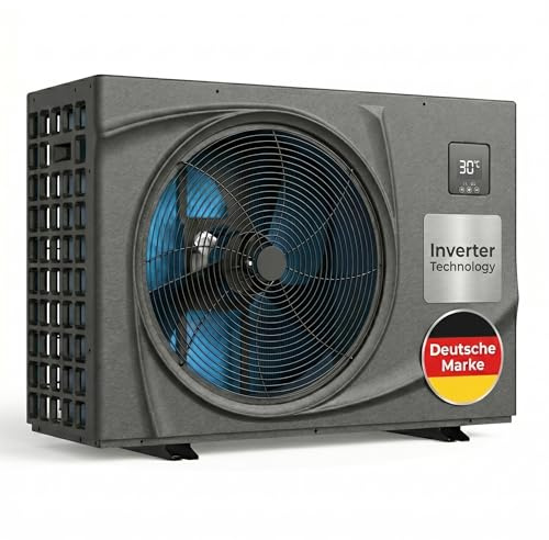 poolomio® Pool Wärmepumpe 30–45 m³ Full Inverter 7,6kW – WiFi App, COP 12,8 | Ultra leise Poolheizung, Heizen & Kühlen bis -10 °C, energieeffizient, Modell NET 08, Soft Start, Smart-Steuerung, sparsam