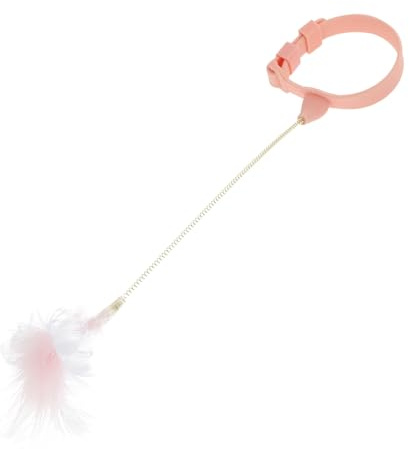 ibasenice Jouet Interactif pour Chat avec Collier Et Forme De Plume Bâtonnet Amusant pour Chat Jouet Exercice