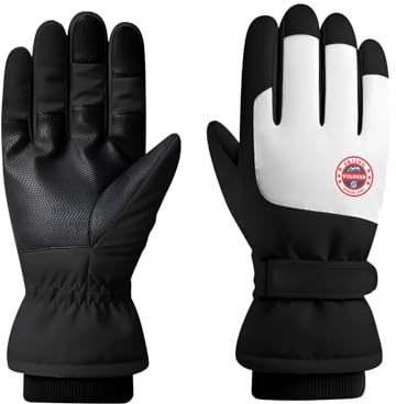 MultiValue Guantes Invierno, Touchscreen Caliente Guantes Nieve Mujer con Hebilla Pegajosa Ajustable Guantes Esqui para Senderismo Correr Esquí